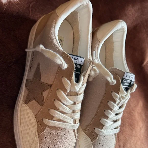 Vintage Havana Women's Tan and Cream Sneakers - Picture 8 of 8